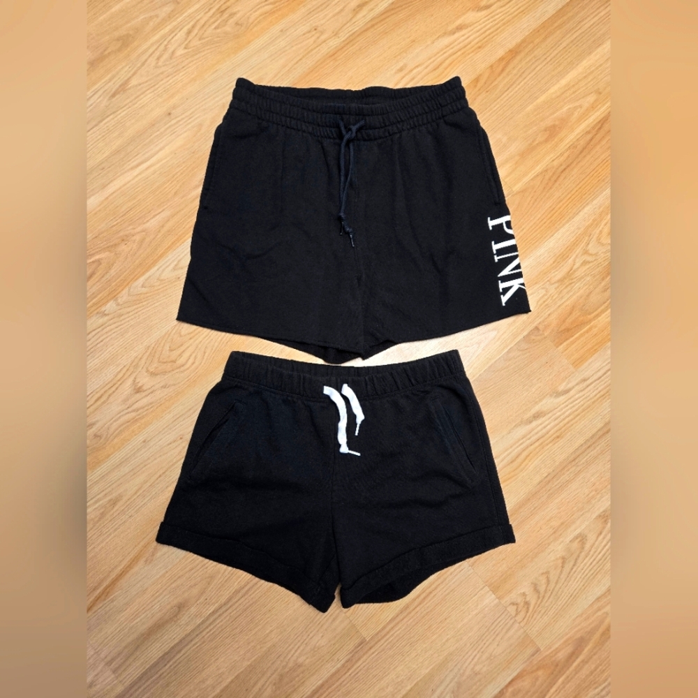 Pink Black Shorts with White Logo 2 Pairs